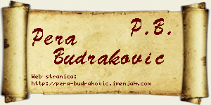 Pera Budraković vizit kartica